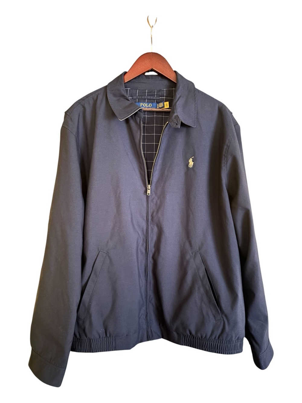 Ralph Lauren Polo Navy Harrington Zip-Front Windbreaker Size XL - Picture 2 of 5